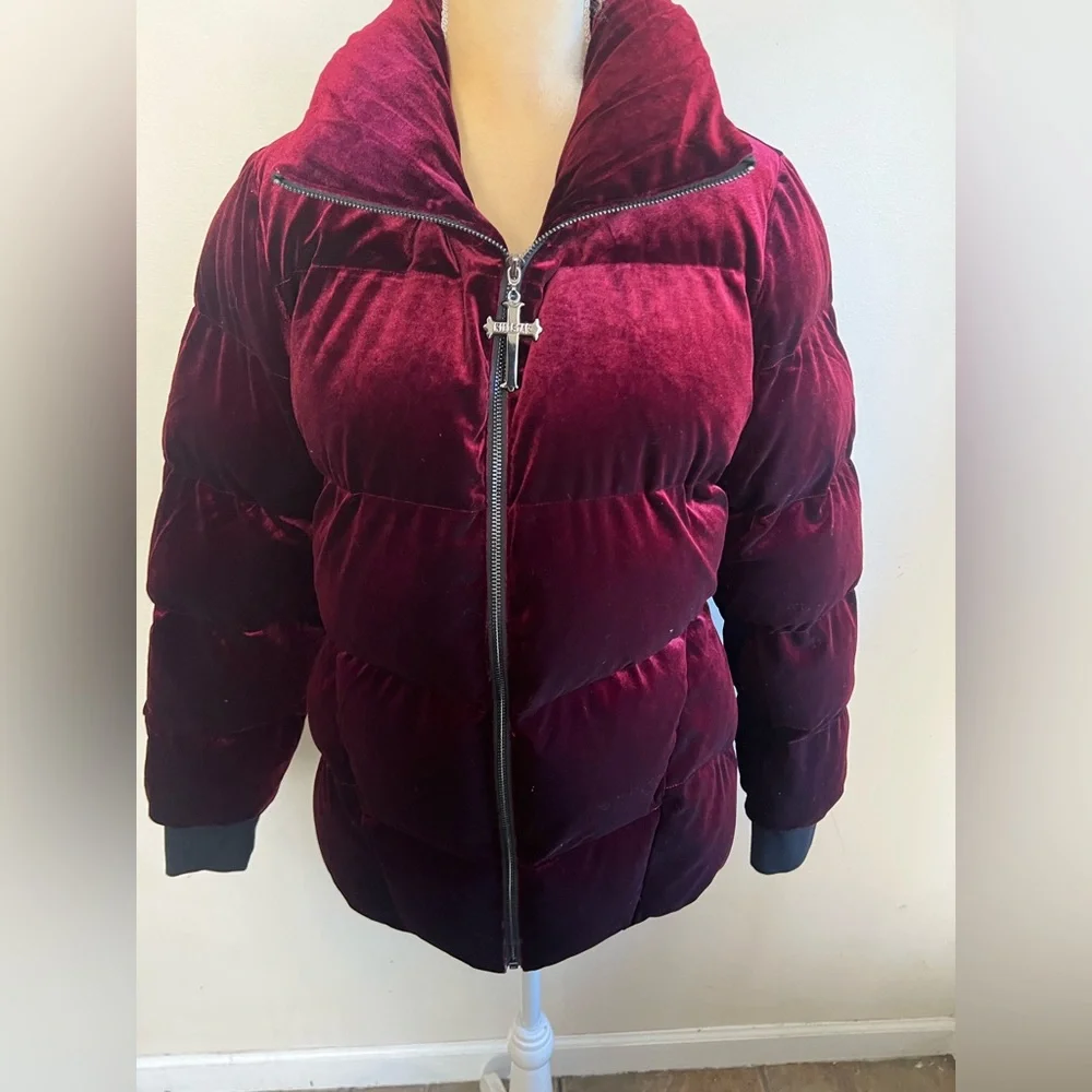 Killstar deadliest nightvelvet puffer jacket in red size extra large XL - Picture 4 of 7